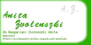 anita zvolenszki business card